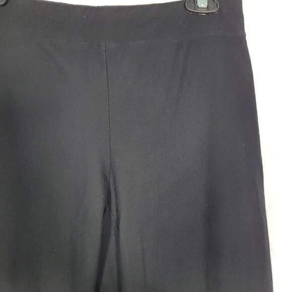 Women's Eileen Fisher Black Pull On Straight Leg Crepe Stretch Pants Size S - Picture 2 of 11